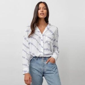 Rails Rocsi Button Down White Cloud Tie Dyed Size L